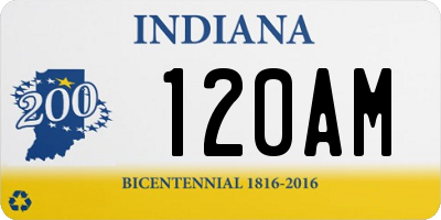 IN license plate 120AM