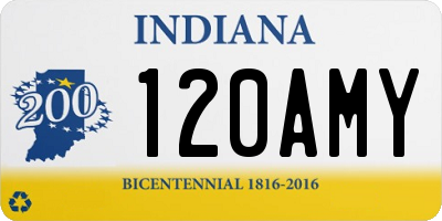 IN license plate 120AMY