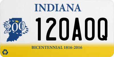 IN license plate 120AOQ