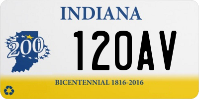 IN license plate 120AV