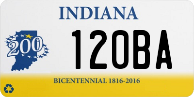 IN license plate 120BA