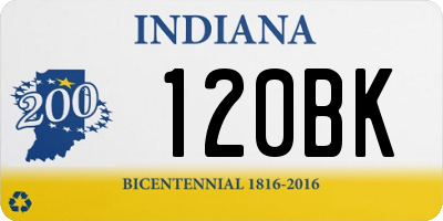 IN license plate 120BK