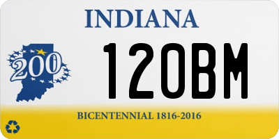 IN license plate 120BM