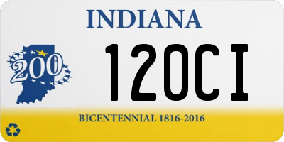 IN license plate 120CI