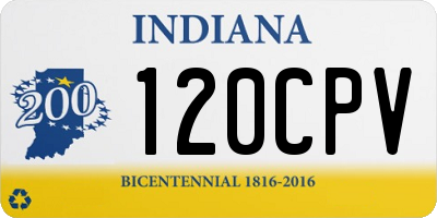 IN license plate 120CPV