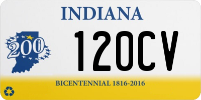 IN license plate 120CV