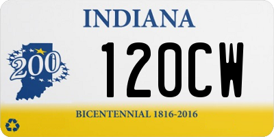 IN license plate 120CW