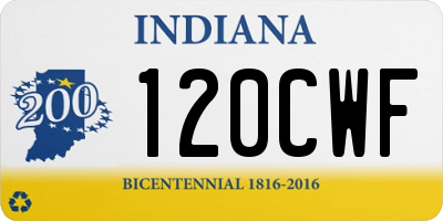 IN license plate 120CWF