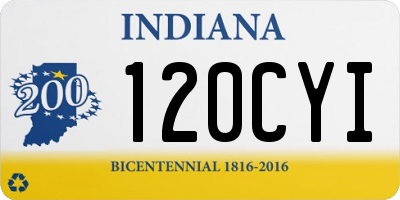 IN license plate 120CYI