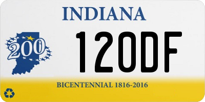 IN license plate 120DF