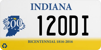 IN license plate 120DI