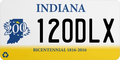 IN license plate 120DLX