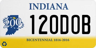 IN license plate 120DOB