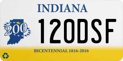 IN license plate 120DSF