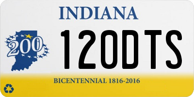 IN license plate 120DTS
