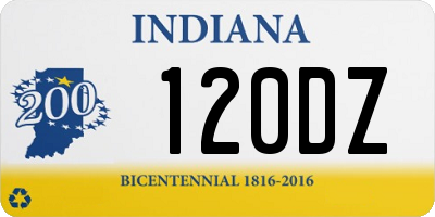 IN license plate 120DZ