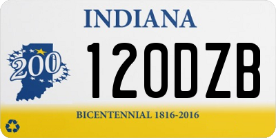 IN license plate 120DZB