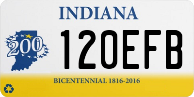 IN license plate 120EFB