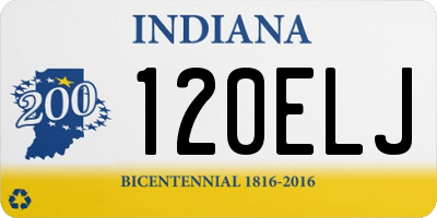 IN license plate 120ELJ
