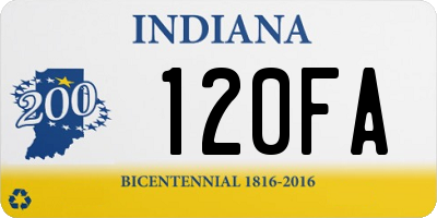 IN license plate 120FA