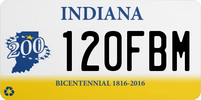 IN license plate 120FBM