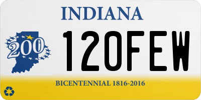 IN license plate 120FEW
