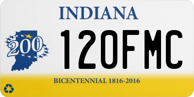 IN license plate 120FMC