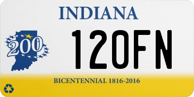 IN license plate 120FN