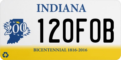 IN license plate 120FOB