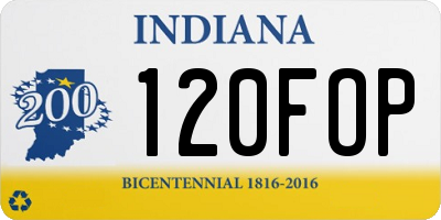 IN license plate 120FOP