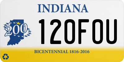 IN license plate 120FOU