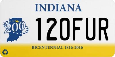 IN license plate 120FUR