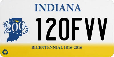IN license plate 120FVV