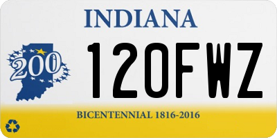 IN license plate 120FWZ