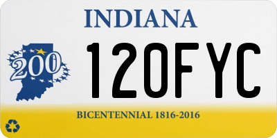 IN license plate 120FYC