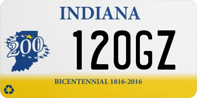 IN license plate 120GZ