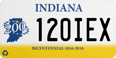 IN license plate 120IEX