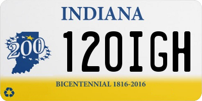 IN license plate 120IGH