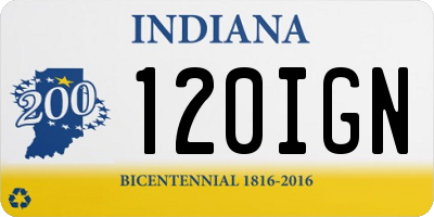 IN license plate 120IGN