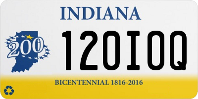 IN license plate 120IOQ