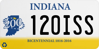 IN license plate 120ISS