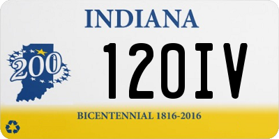 IN license plate 120IV