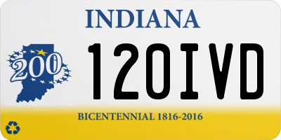 IN license plate 120IVD