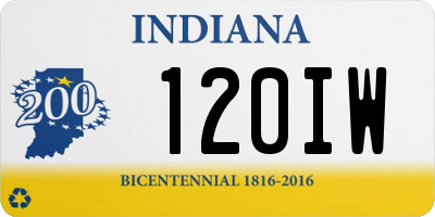 IN license plate 120IW