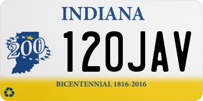 IN license plate 120JAV