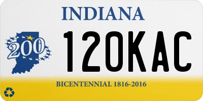 IN license plate 120KAC