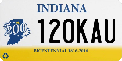 IN license plate 120KAU