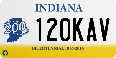 IN license plate 120KAV