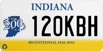 IN license plate 120KBH