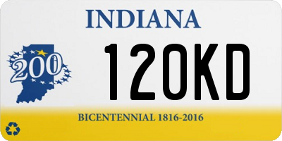 IN license plate 120KD